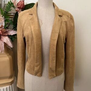O1 -- NWT brown GUESS LA Sadie faux suede women's jacket LARGE $108